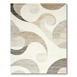 Abstract Beige Swirl Area Rug