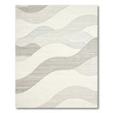 Abstract Grey Wave Grey Area Rug