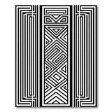 Geometric Modern Intricate Black White Geometric Maze Area Rug