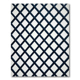 Black White Lattice Geometric Area Rug