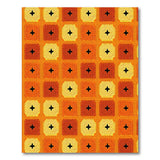 Vibrant Orange Diamond Grid Area Rug