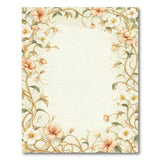 Peach Hibiscus Floral Vine Border Rug