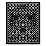 Intricate Black White Geometric Modern Area Rug