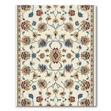 Ivory Blue-Red Floral Persian Area Rug