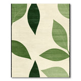 Abstract Green Leaves Area Rug