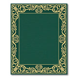 Elegant Emerald Green Rug with Gilded Ornate Border