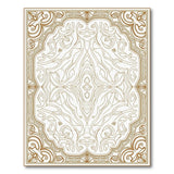Gold and Silver Ornate Gold Filigree Persian Area Rug