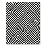 ODIKA Modern Black and White Geometric Maze Machine Washable Area Rug, Low Pile Non-Slip & Pet Friendly