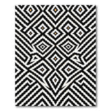 Geometric Modern Bold Black White Zigzag Geometric Rug