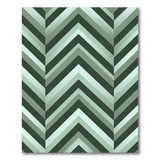 Gradient Green Chevron Zigzag Area Rug