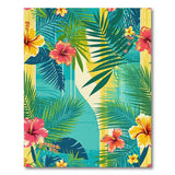 ODIKA Washable Tropical Palm & Hibiscus Floral Low Pile Area Rug