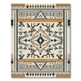 Beige Southwestern Geometric Area Rug with Terracotta Accents