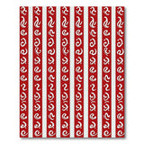 Red and White Striped Swirl Area Rug
