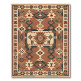 Southwestern Geometric Area Rug in Brown Tan Southwestern Rug