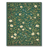 Emerald Peony Floral Area Rug