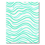 Coastal Beach Teal Wave Coastal Area Rug