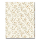 Beige Floral Swirl Line Art Area Rug