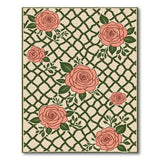 Coral Rose Trellis Area Rug
