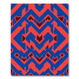 Bold Red Blue Geometric Zigzag Area Rug