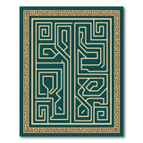 Geometric Modern Teal Geometric Maze Area Rug