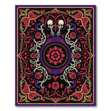 Gothic Purple Skull Rose Area Rug