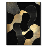 ODIKA Modern Abstract Gold and Black Washable Rug, Non-Slip Low Pile Area Rug