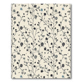 Delicate Black Floral Line Art Area Rug with Birds
