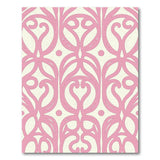 Pink Floral Scrollwork Area Rug