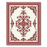 Ornate Red Greek Key Border Area Rug