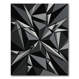 Faceted Geometric Black White Area Rug