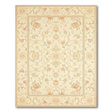 Beige and Neutral Ivory Floral Persian Area Rug