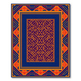 Navy Geometric Maze Area Rug