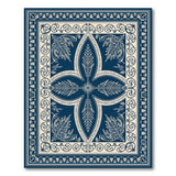 Navy Blue Ornate Persian Medallion Rug