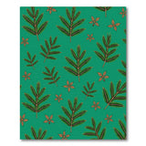 Vibrant Green Fern Leaf Orange Flower Area Rug