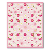 Pink Floral Vintage Whimsical Pink Daisy Floral Area Rug