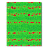 Vibrant Green Crocodile Tribal Area Rug