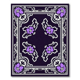 Purple Purple Floral Vintage Border Area Rug