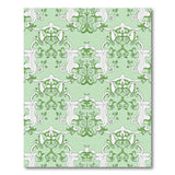 Ornate Mint Green Floral Scroll Rug