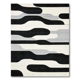 Modern Black White Abstract Area Rug