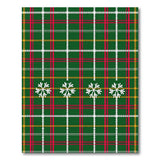 Festive Green Tartan Plaid Rug with Snowflakes