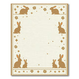 Whimsical Bunny Snowflake Border Rug