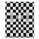 Bold Black White Checkerboard Woven Rug