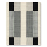 Black and White Modern Geometric Black Grey Area Rug