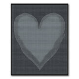 Grey Pixelated Heart Area Rug