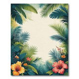 ODIKA Tropical Hibiscus Floral Washable Rug - Low Pile Non-Slip Pet Friendly Area Rug