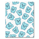 Blue and Teal Playful Blue Cartoon Dogs Area Rug
