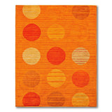 Vibrant Orange Circles Geometric Area Rug