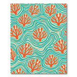 Orange Coral Reef Teal Wave Area Rug