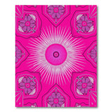 Vibrant Pink Sunburst Tribal Rug