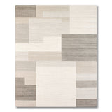 Modern Beige Grey Geometric Block Rug